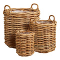 Burton Manden - Manden, kubu rotan, naturel, set van 3