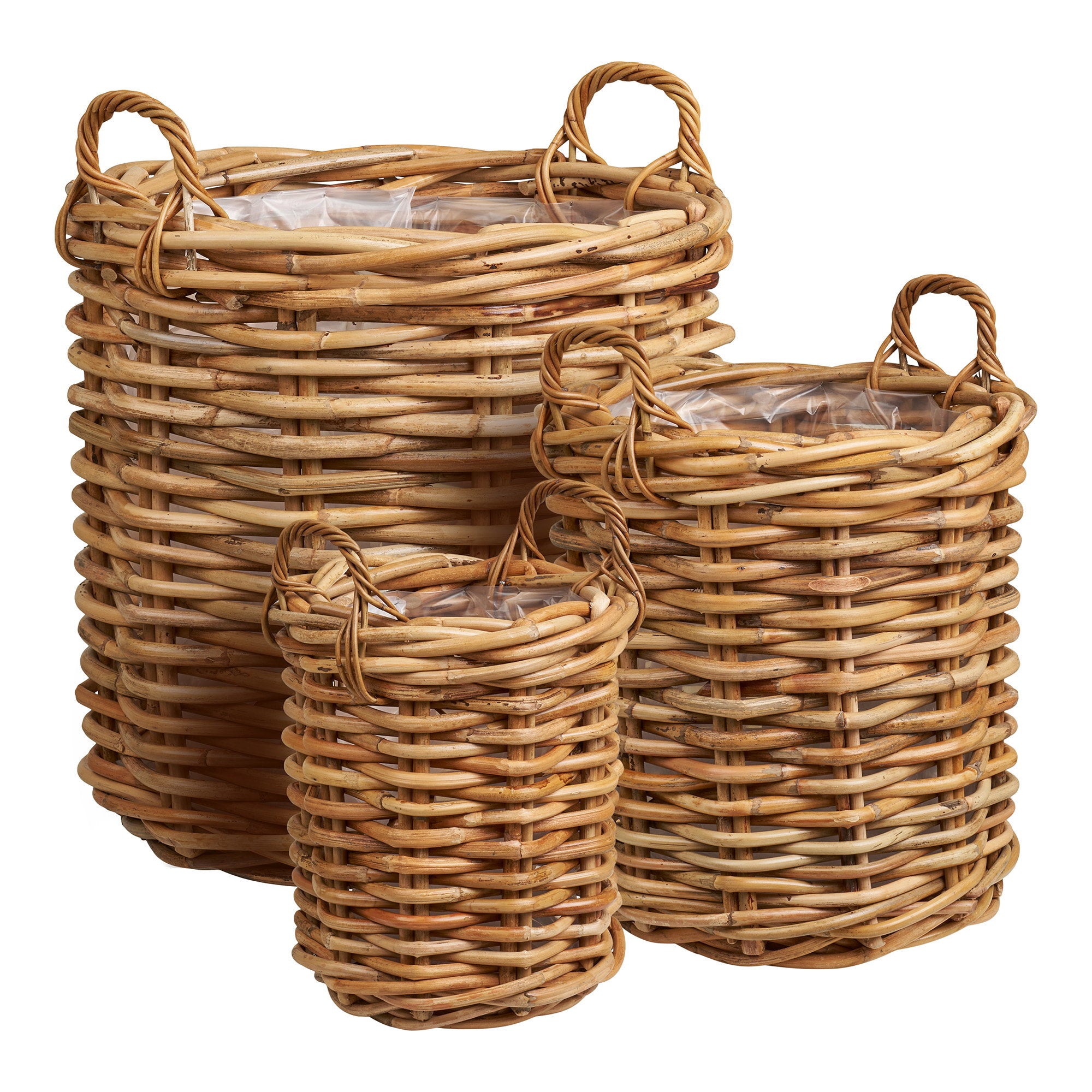 Burton Manden - Manden, kubu rotan, naturel, set van 3
