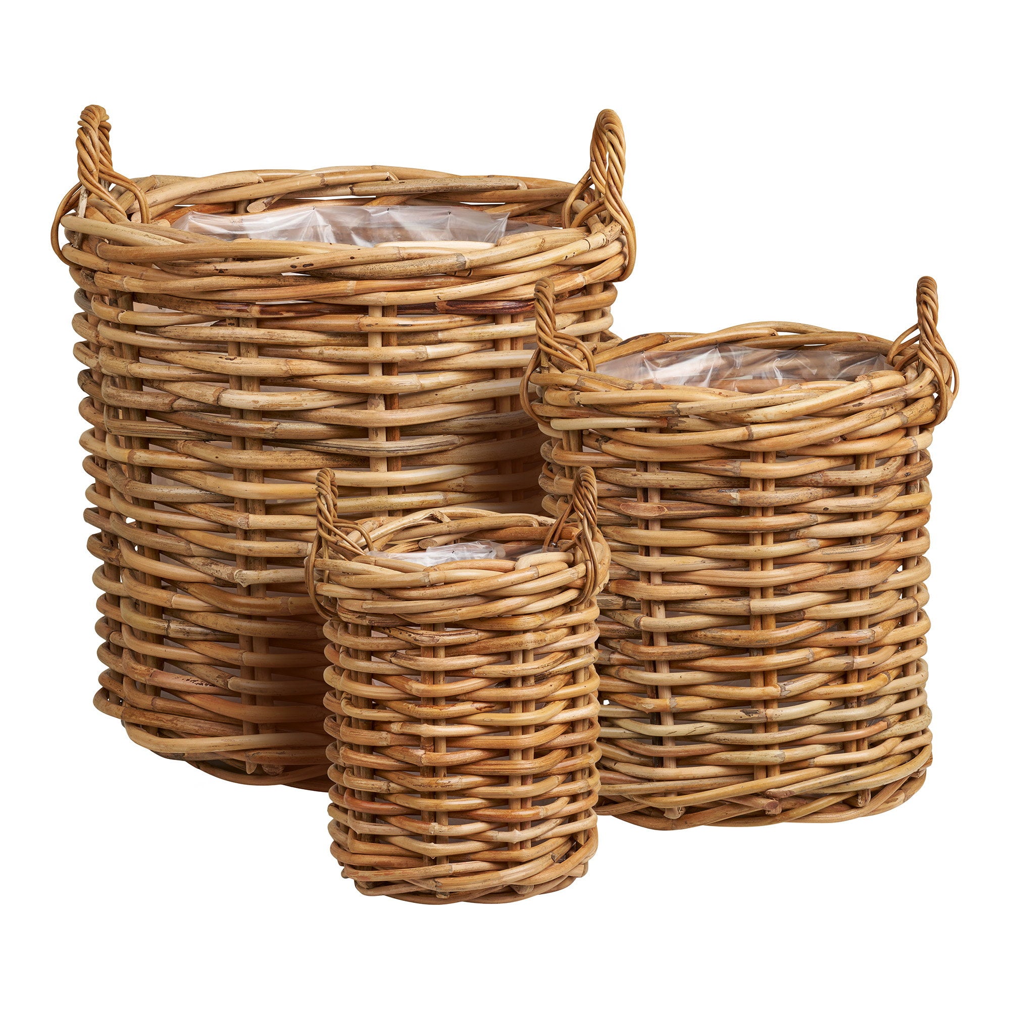 Burton Manden - Manden, kubu rotan, naturel, set van 3