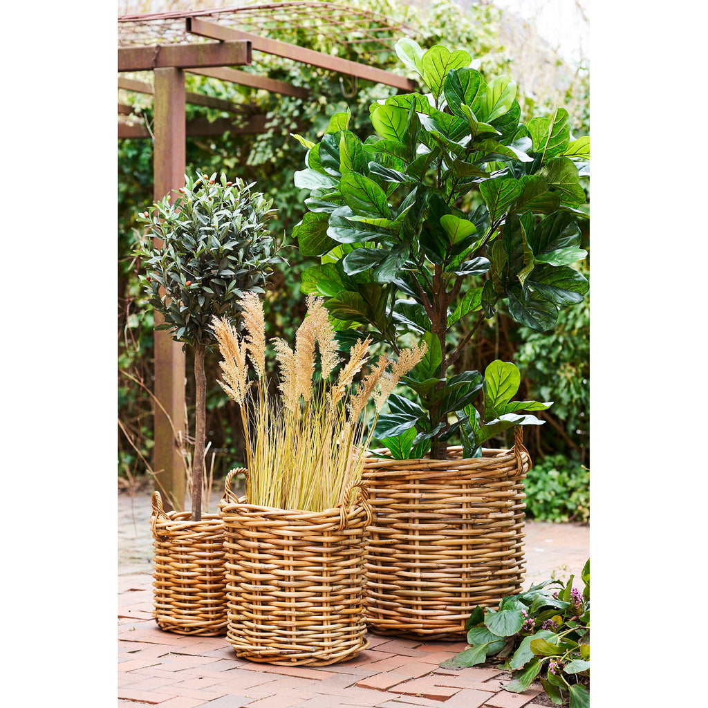 Burton Manden - Manden, kubu rotan, naturel, set van 3