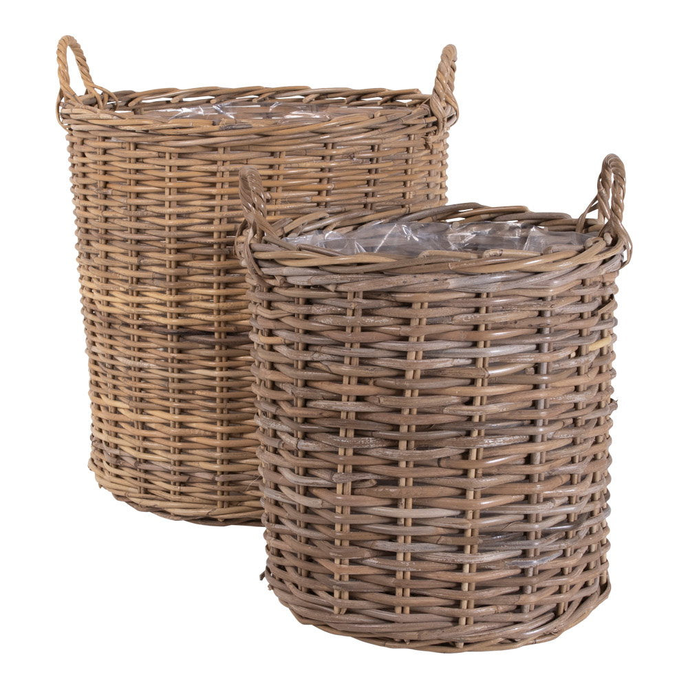 Indo Manden - Manden, kubu rotan, naturel, set van 2