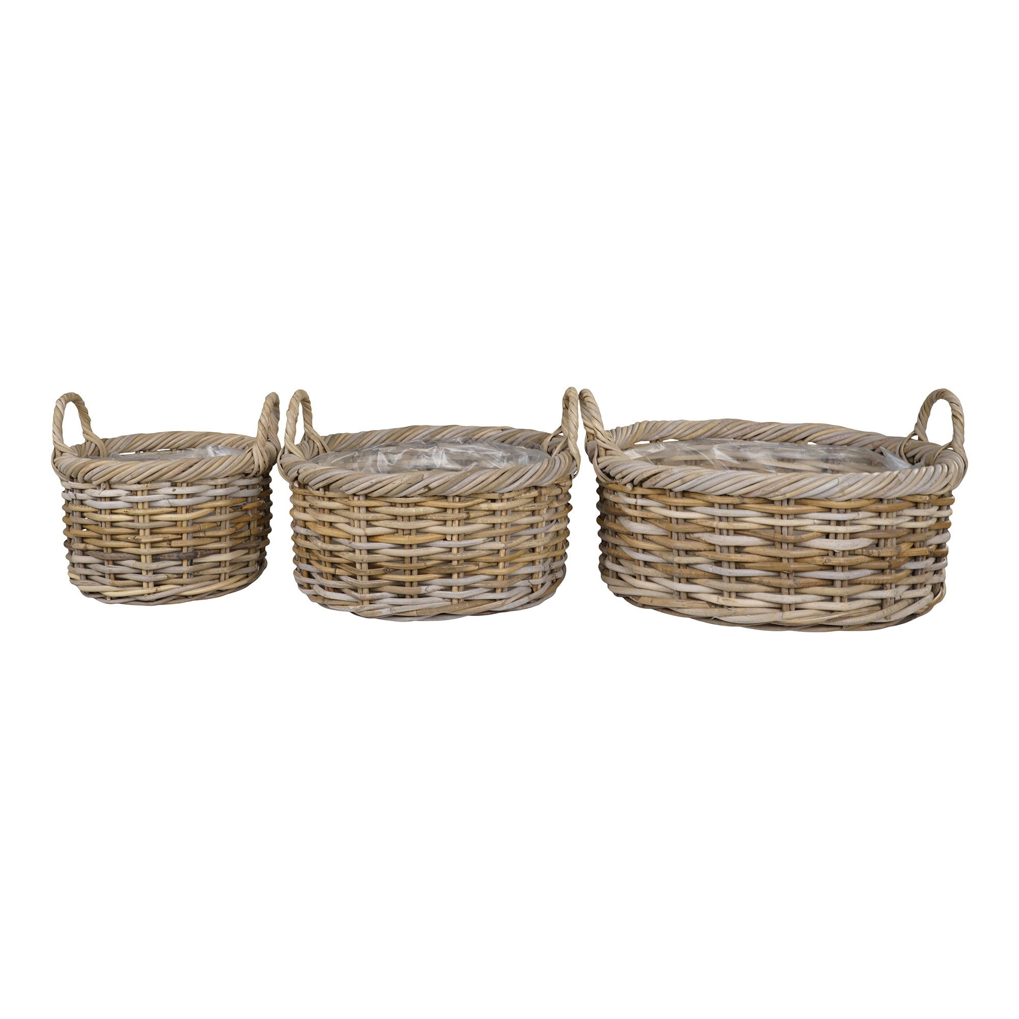 Kuta Manden - Manden, kubu rotan, naturel, set van 3