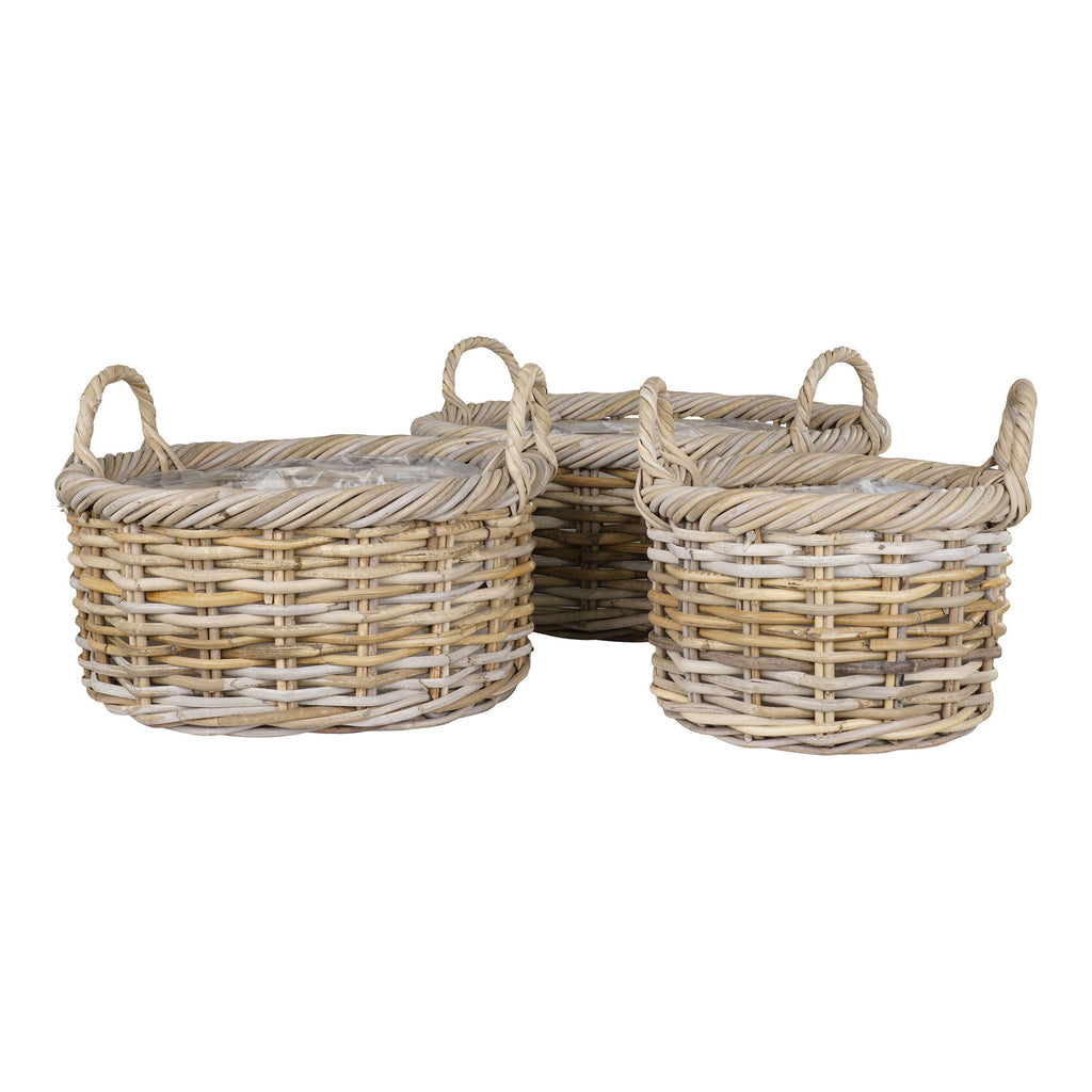 Kuta Manden - Manden, kubu rotan, naturel, set van 3