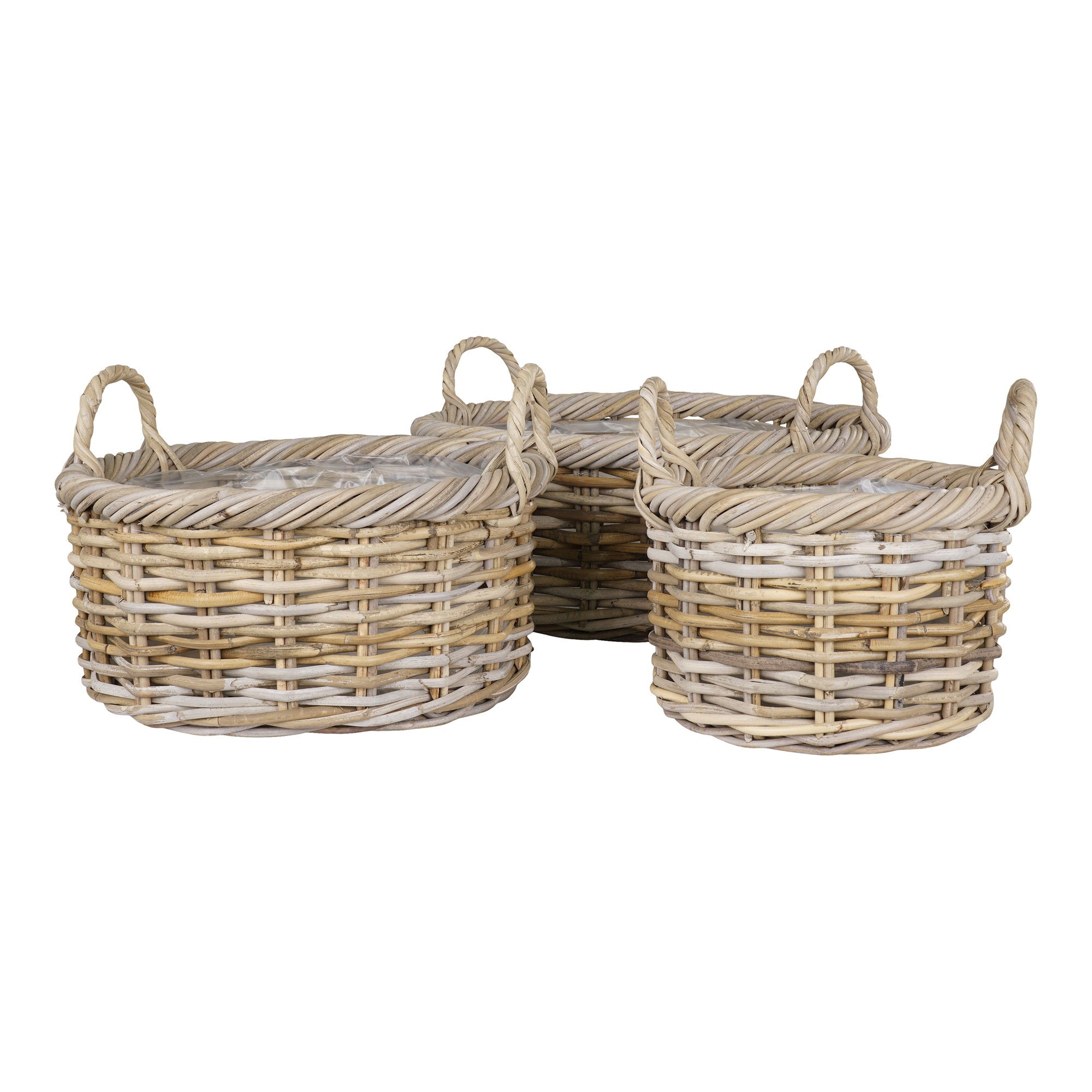 Kuta Manden - Manden, kubu rotan, naturel, set van 3