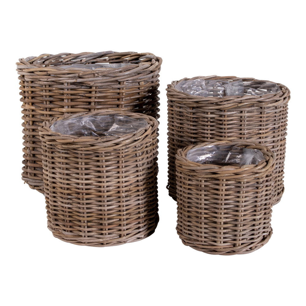Bogor Manden - Manden, kubu rotan, naturel, set van 4