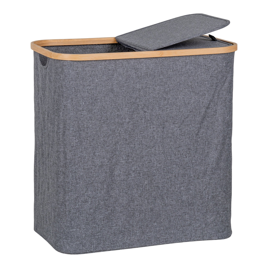 Noto Wasmand - Wasmand, bamboe/textiel, donkergrijs 54x33x54 cm