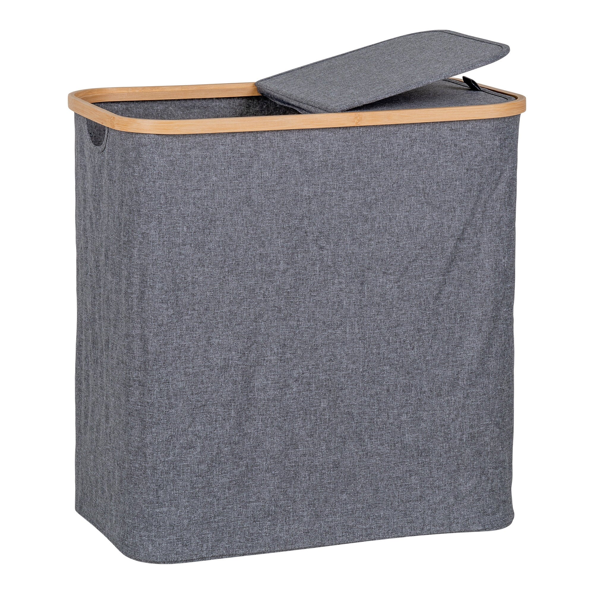 Noto Wasmand - Wasmand, bamboe/textiel, donkergrijs 54x33x54 cm