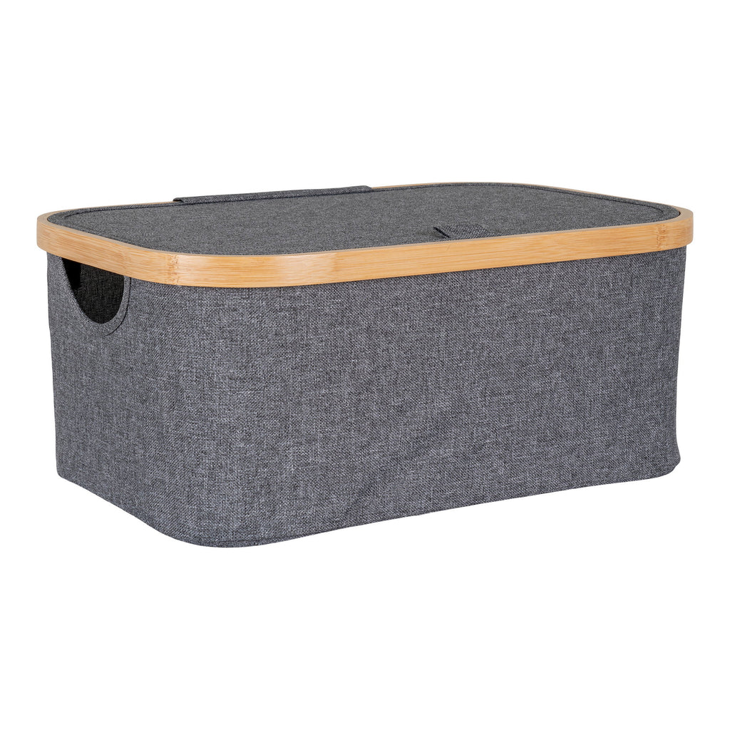 Noto Mand - Mand, bamboe/textiel, donkergrijs 38x26x16 cm