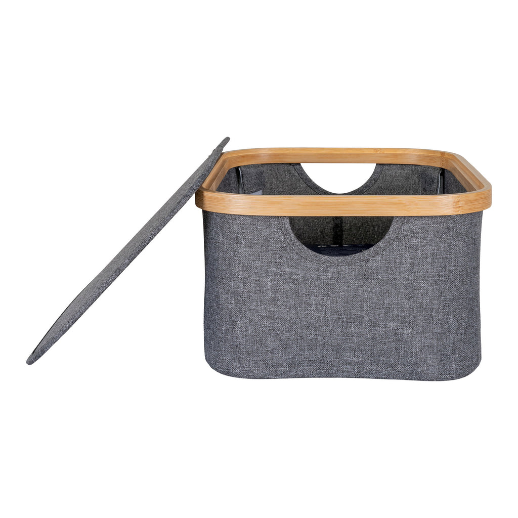 Noto Mand - Mand, bamboe/textiel, donkergrijs 38x26x16 cm