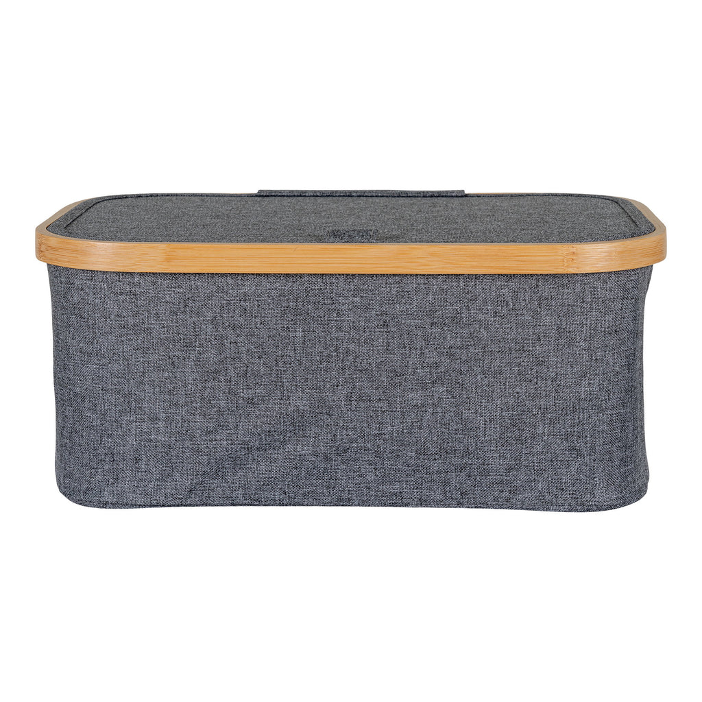 Noto Mand - Mand, bamboe/textiel, donkergrijs 38x26x16 cm