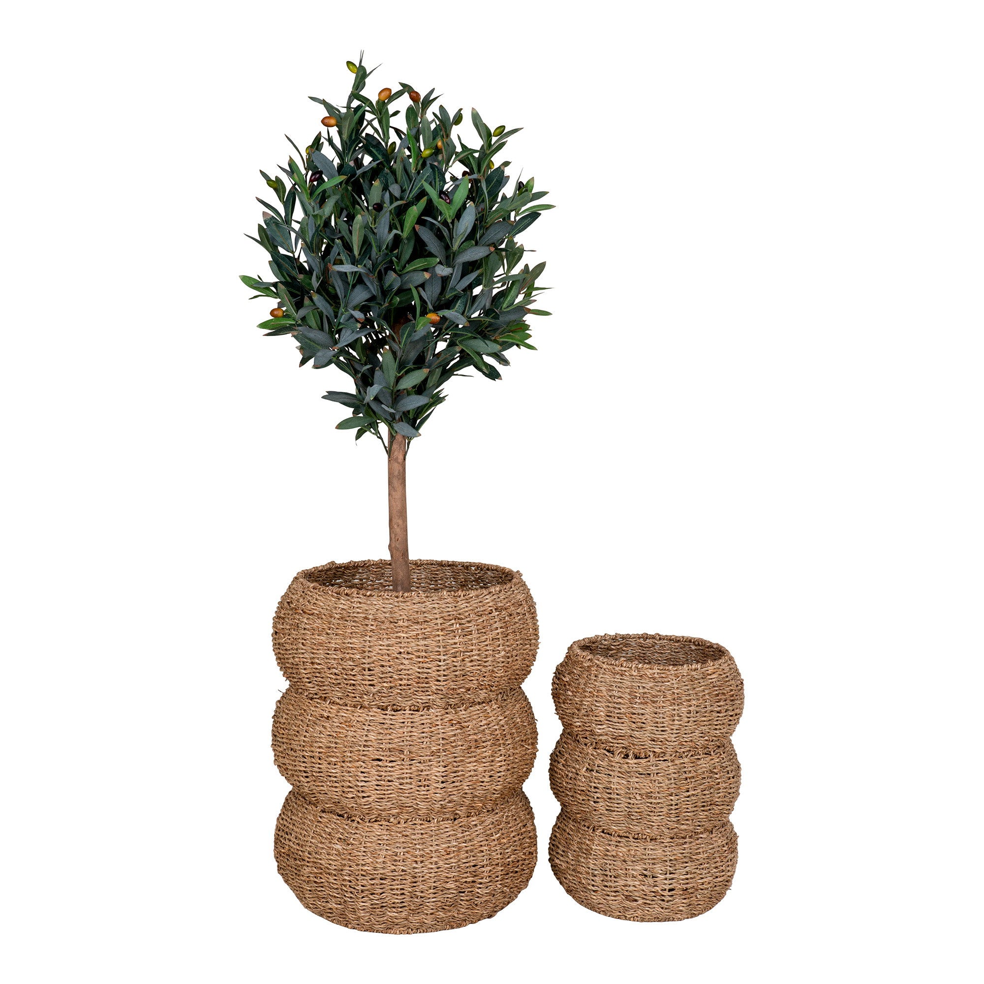Sarbas Manden - Manden, zeegras, naturel, set van 2