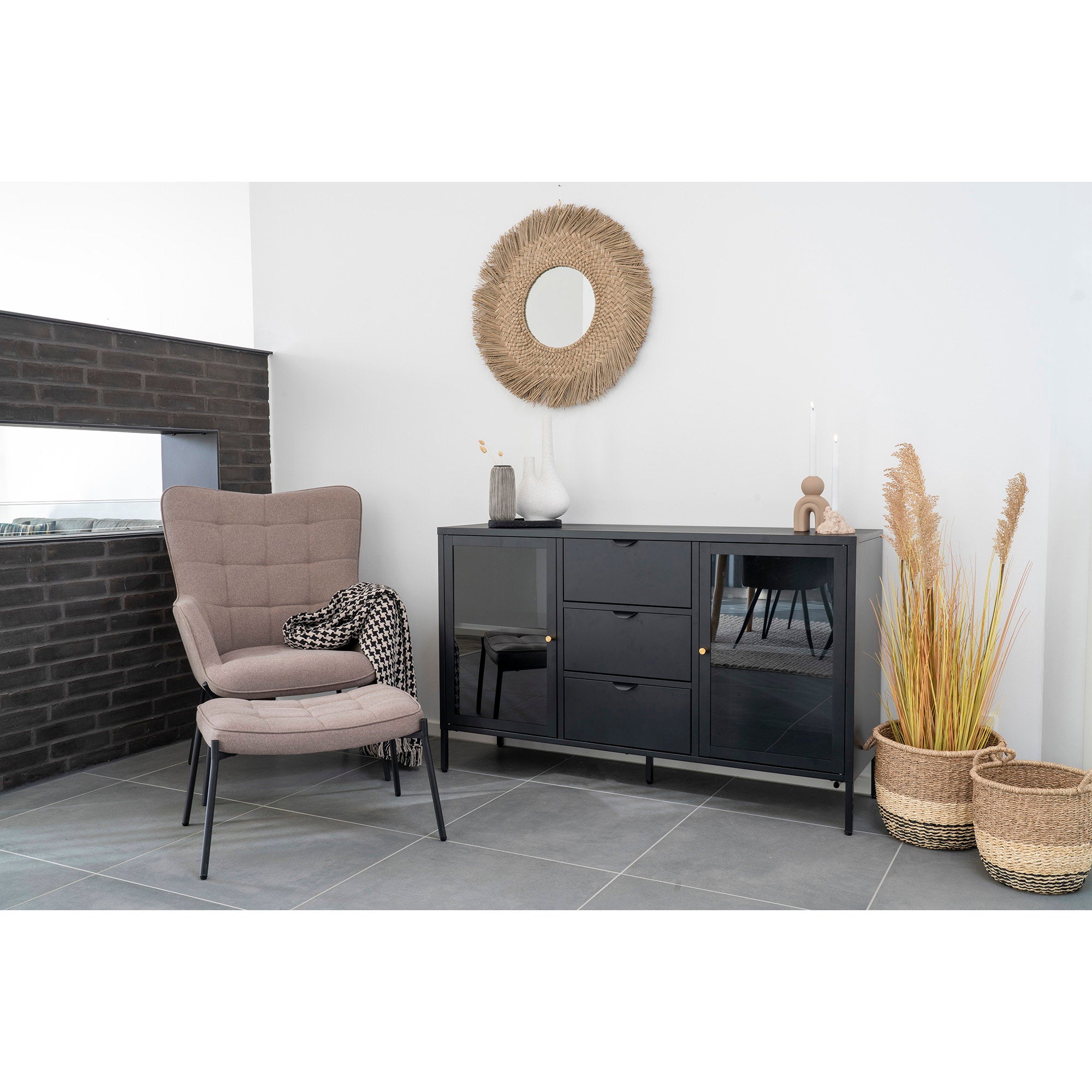 Lima Mand - Mand, zeegras, naturel/bruin/zwart, set van 2