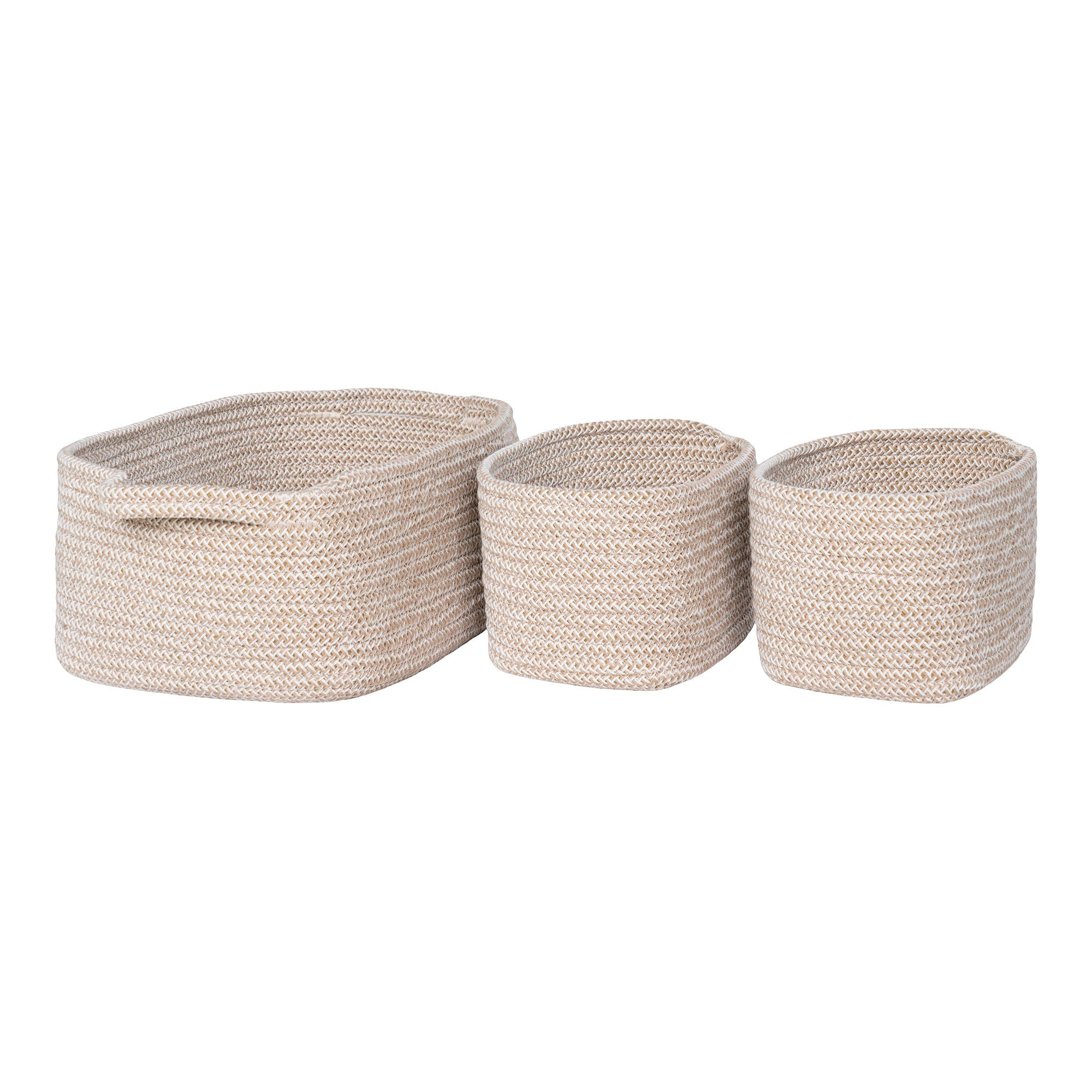 Teixo Manden - Manden, katoen, beige, set van 3