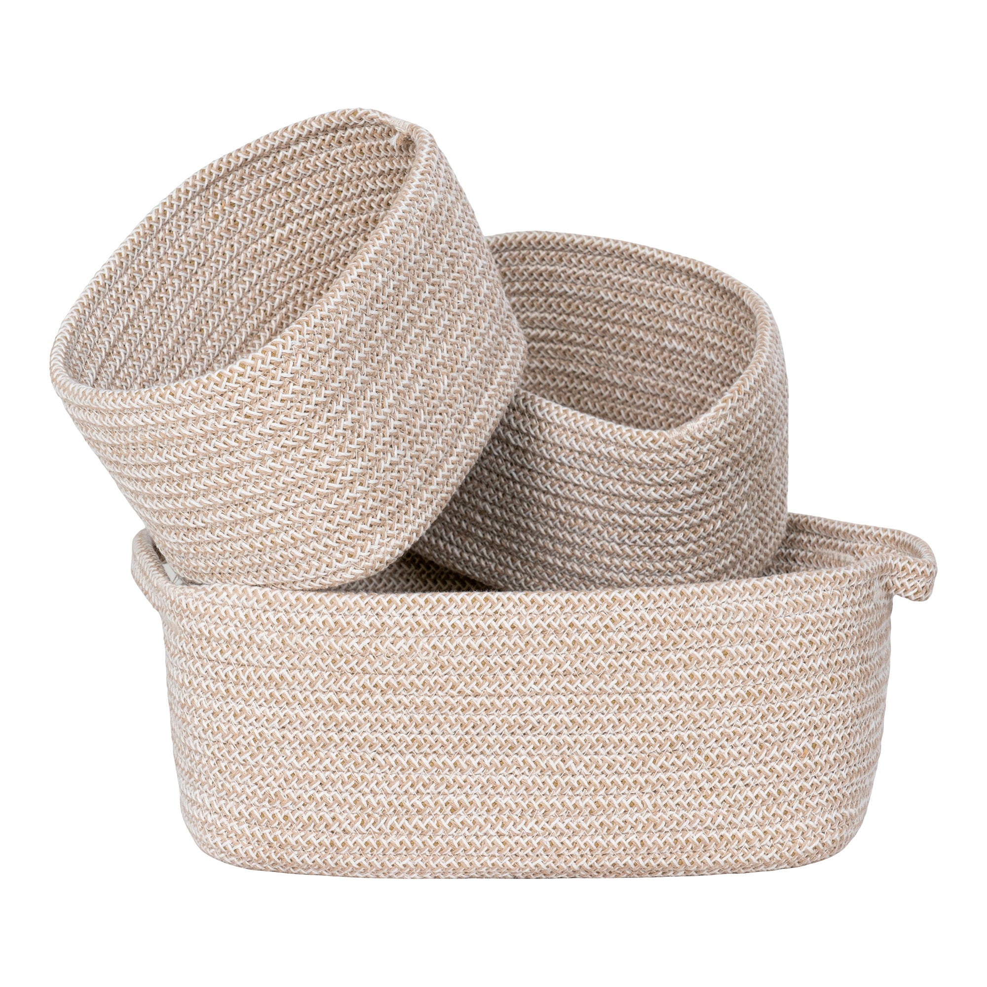 Teixo Manden - Manden, katoen, beige, set van 3