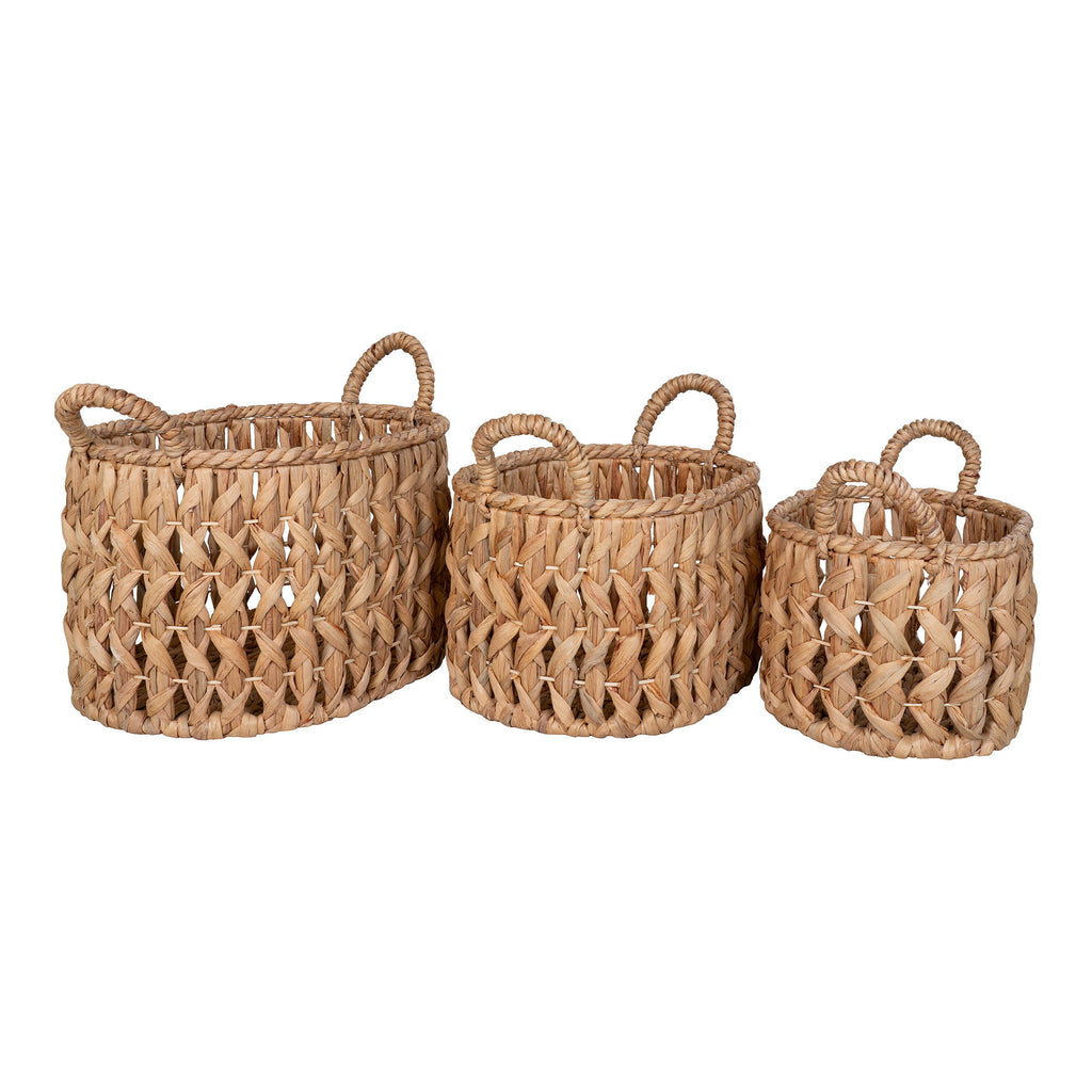 Balerma Manden - Manden, waterhyacint, naturel, set van 3