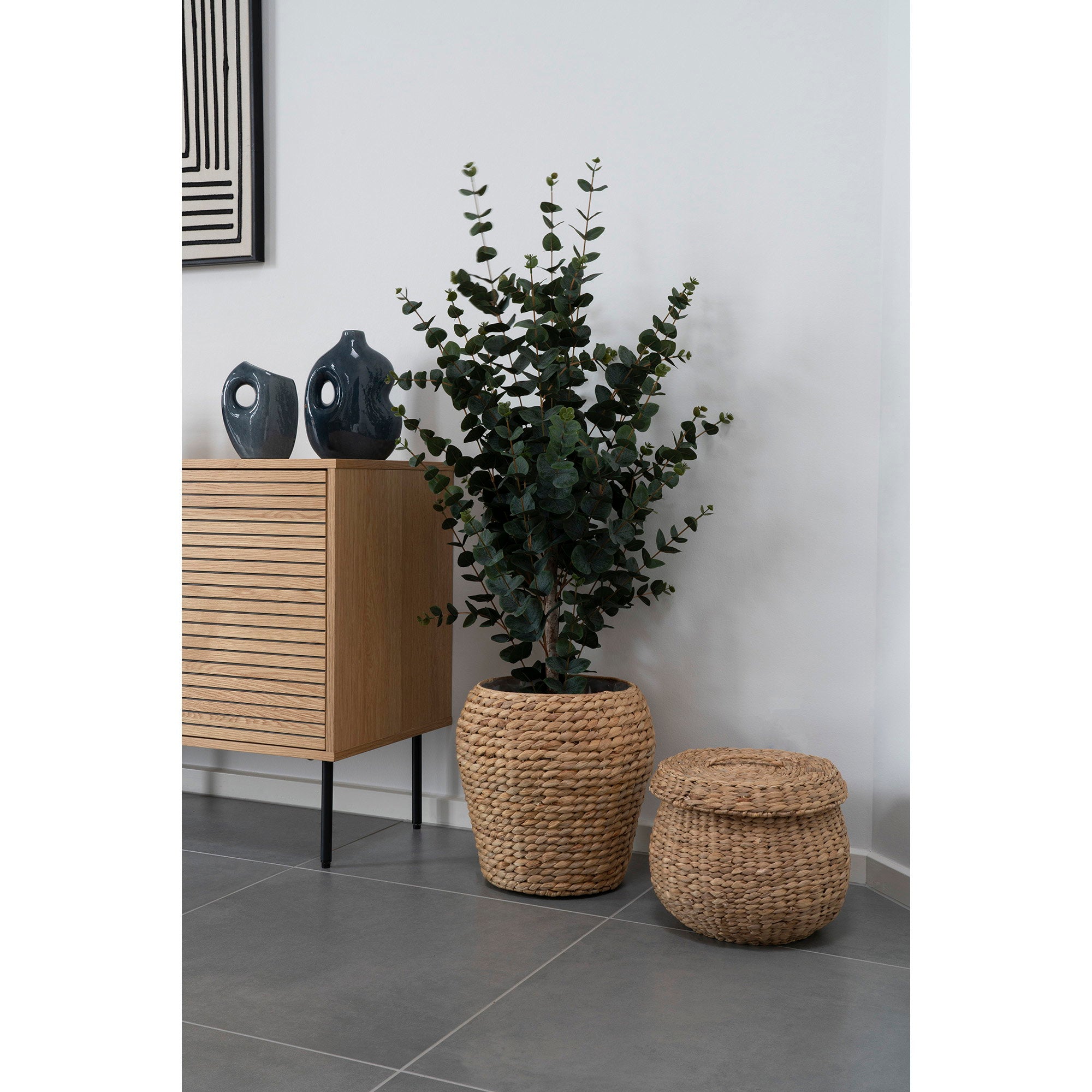 Denia Mand - Mand, waterhyacint, naturel, ø34,5x34,5 cm