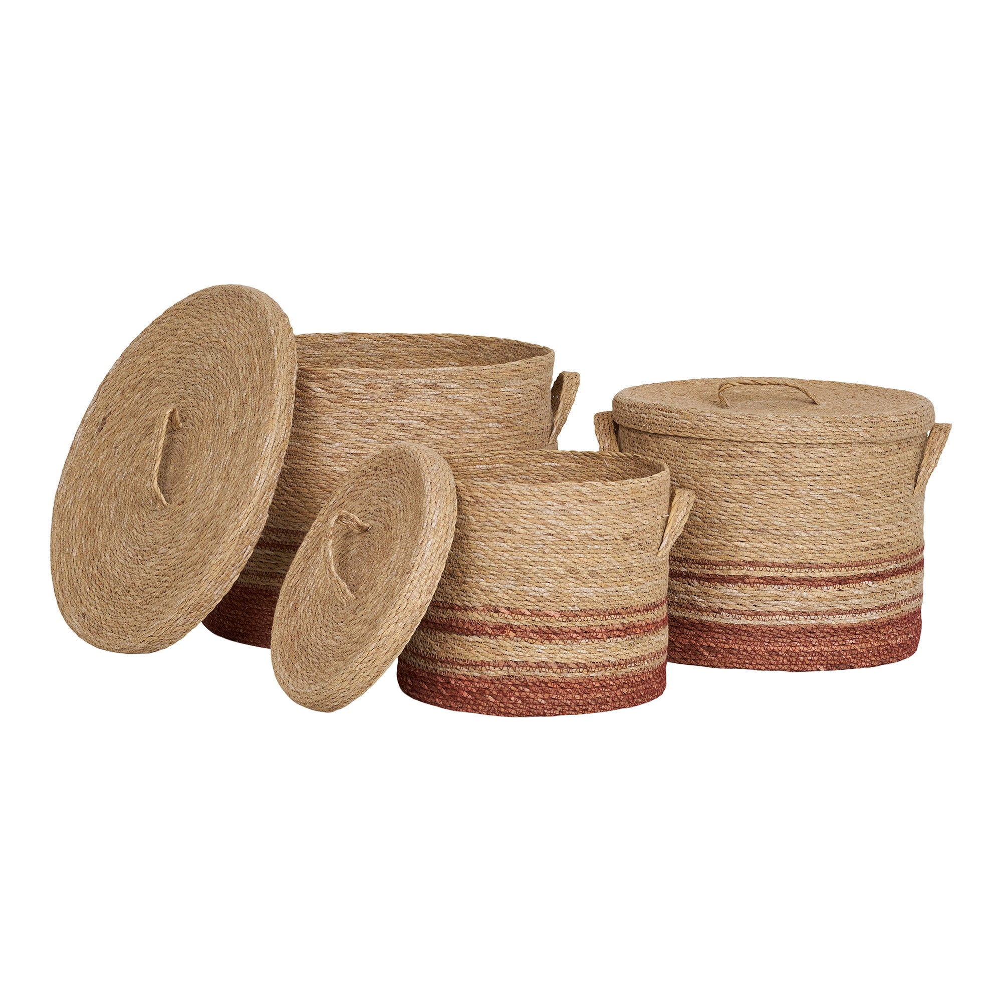 Budoni Manden - Manden, zeegras, naturel/bruin, set van 3