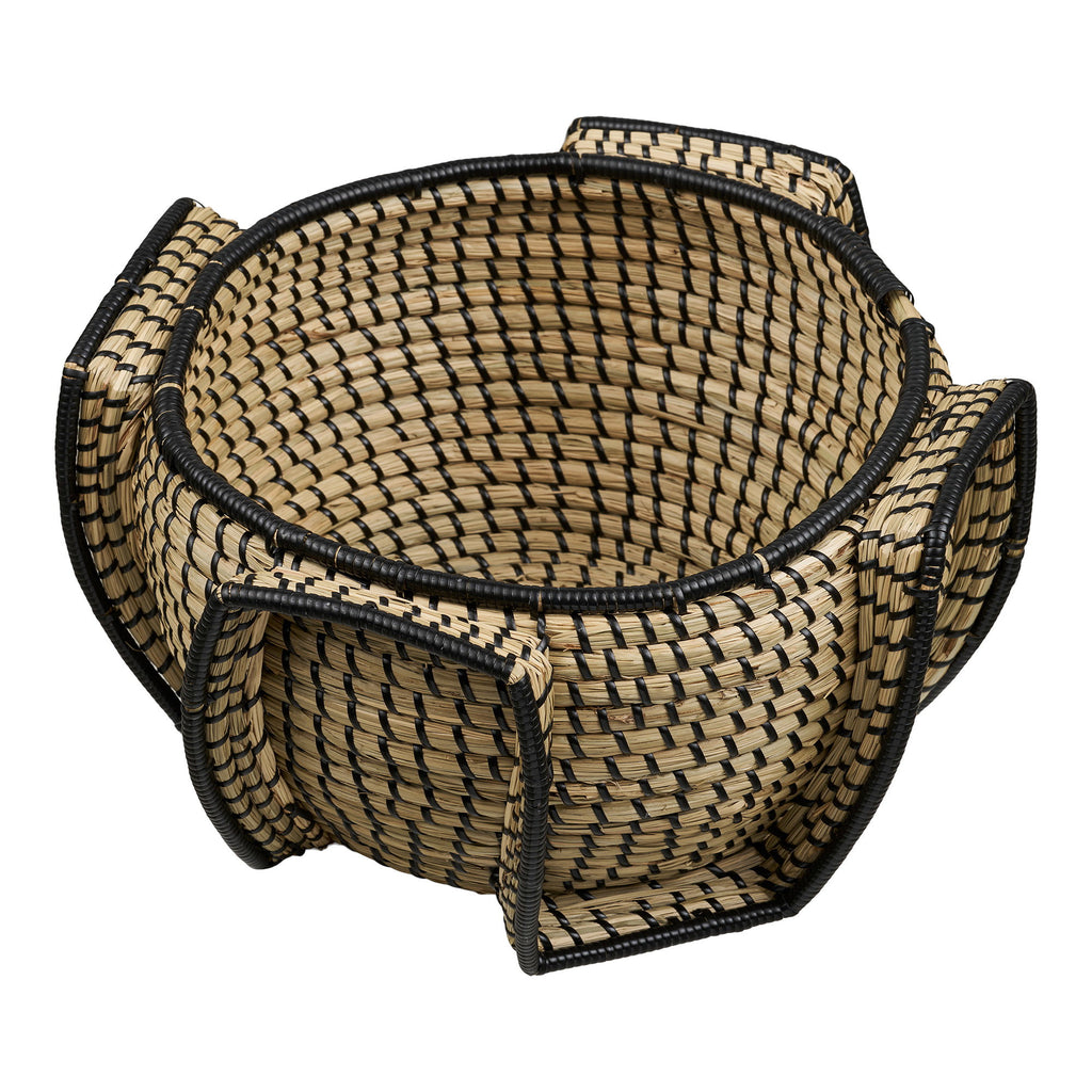 Medan Mand - Mand, zeegras, naturel/zwart, ø33x20 cm