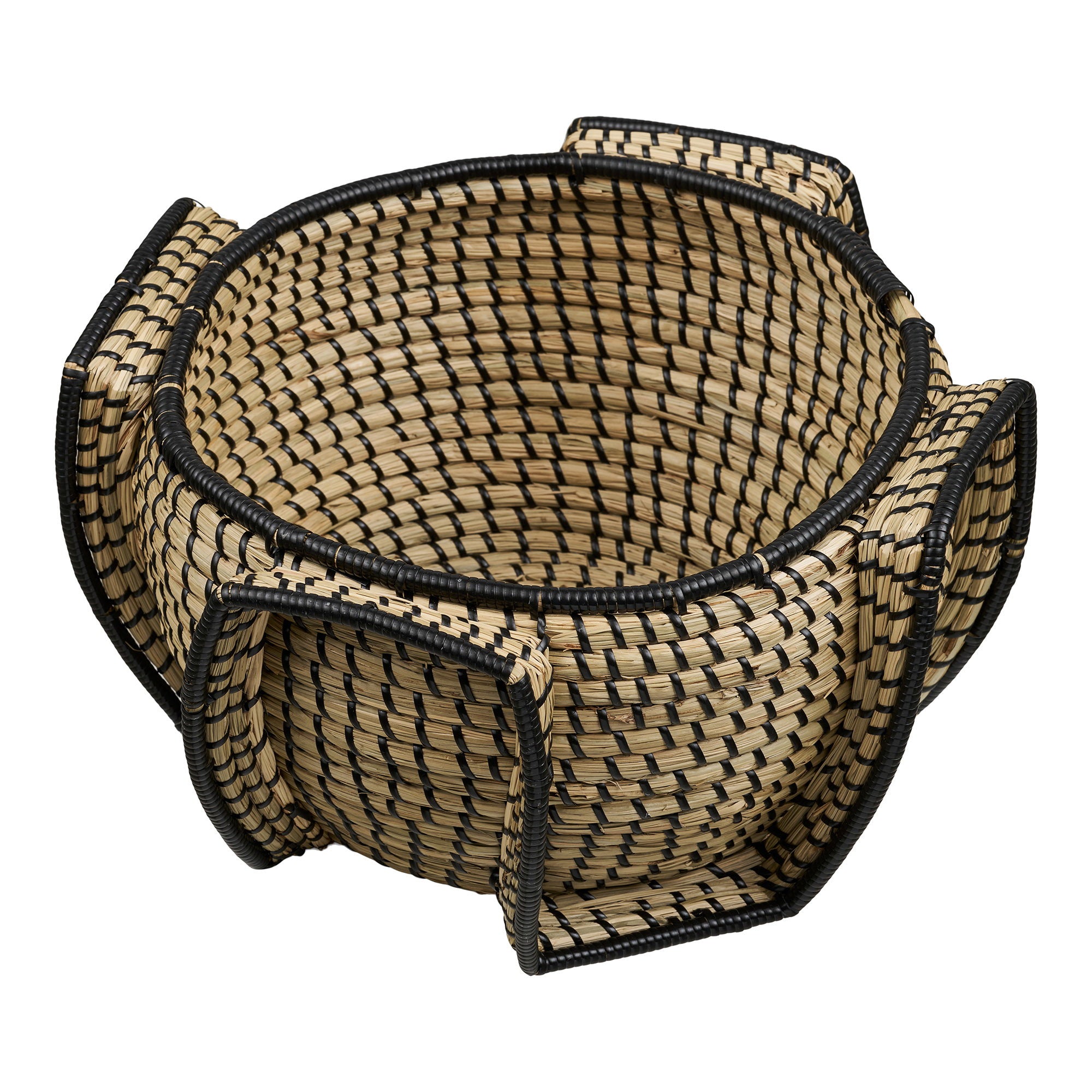 Medan Mand - Mand, zeegras, naturel/zwart, ø33x20 cm