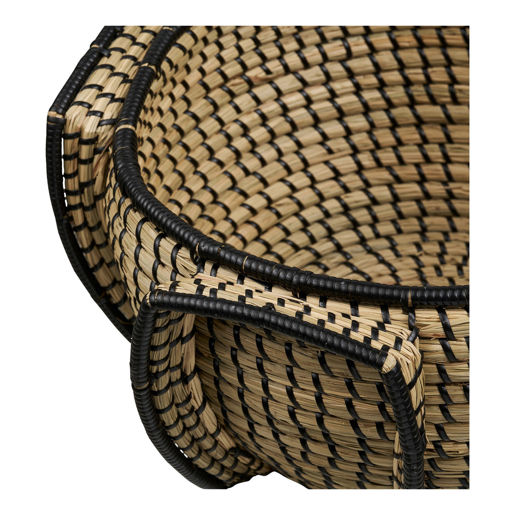 Medan Mand - Mand, zeegras, naturel/zwart, ø33x20 cm