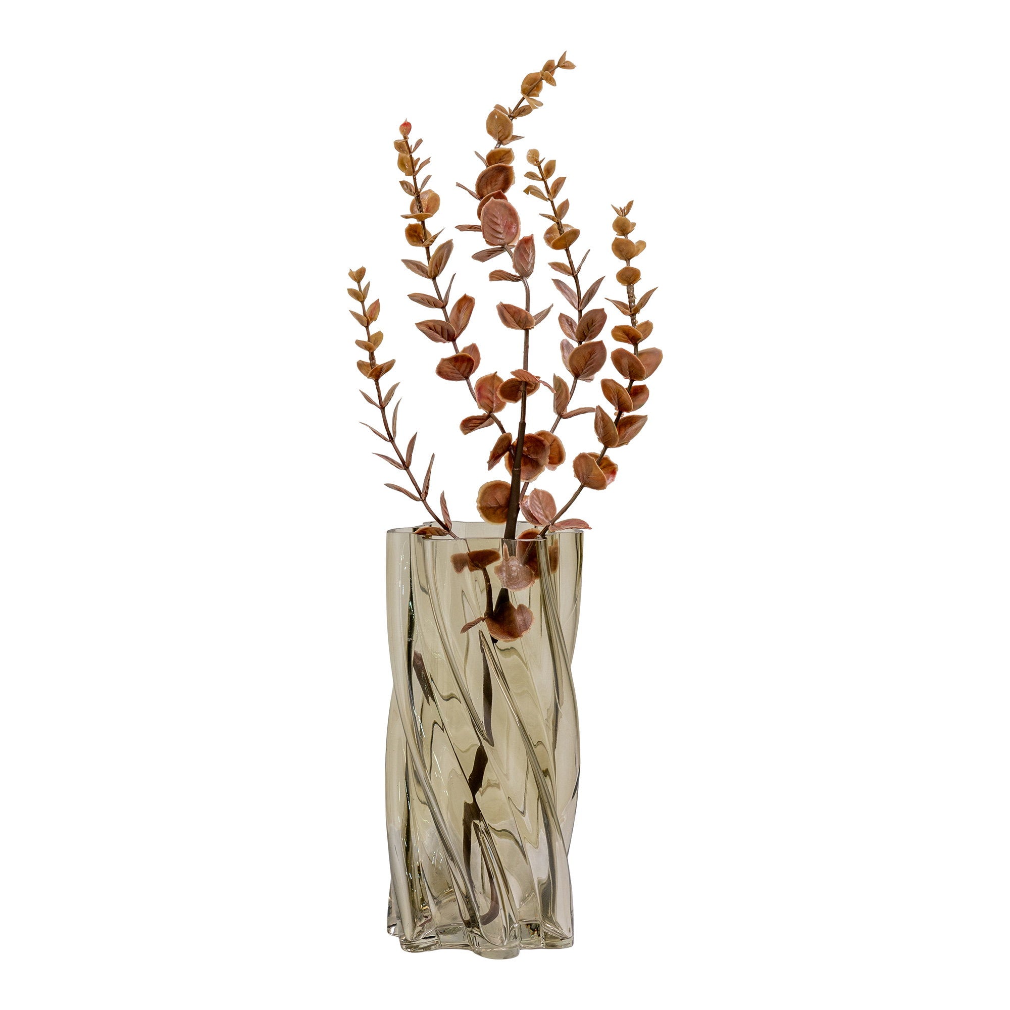 Vaas - Mondgeblazen glas, gerookt groen Ø12,5x25 cm