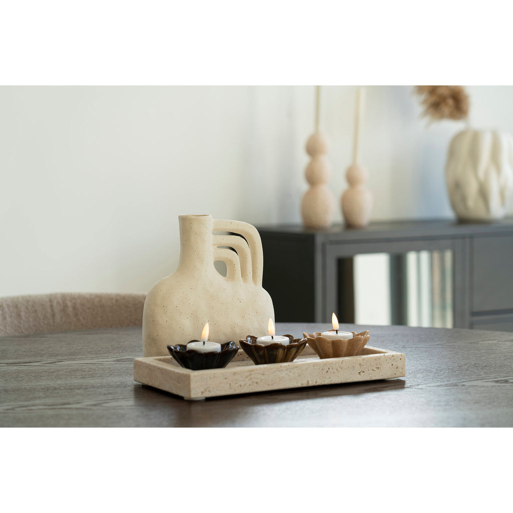 Vaas - Keramiek, beige 18,5x8x19,5 cm