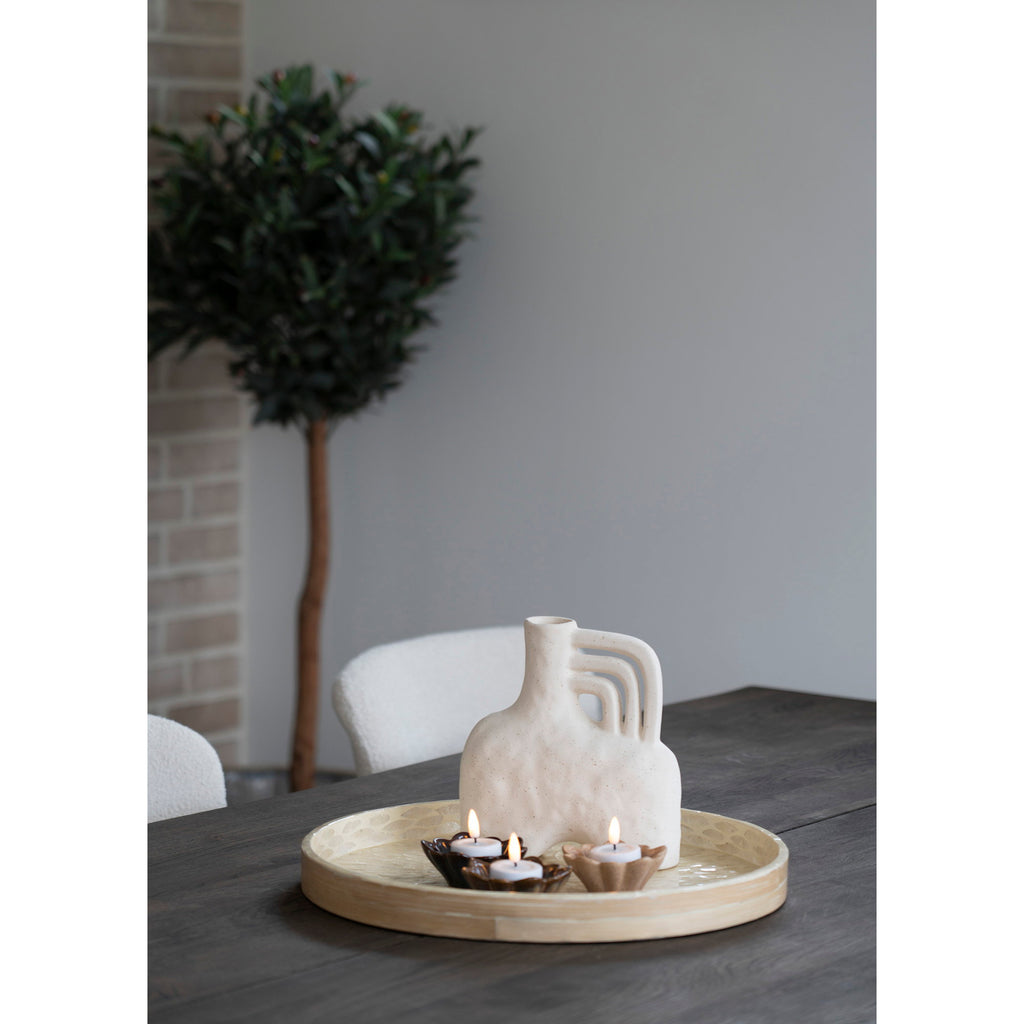 Vaas - Keramiek, beige 18,5x8x19,5 cm
