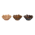Kom - Keramiek, beige/bruin/donkerbruin Ø8,5x3,5 cm (set van 3)