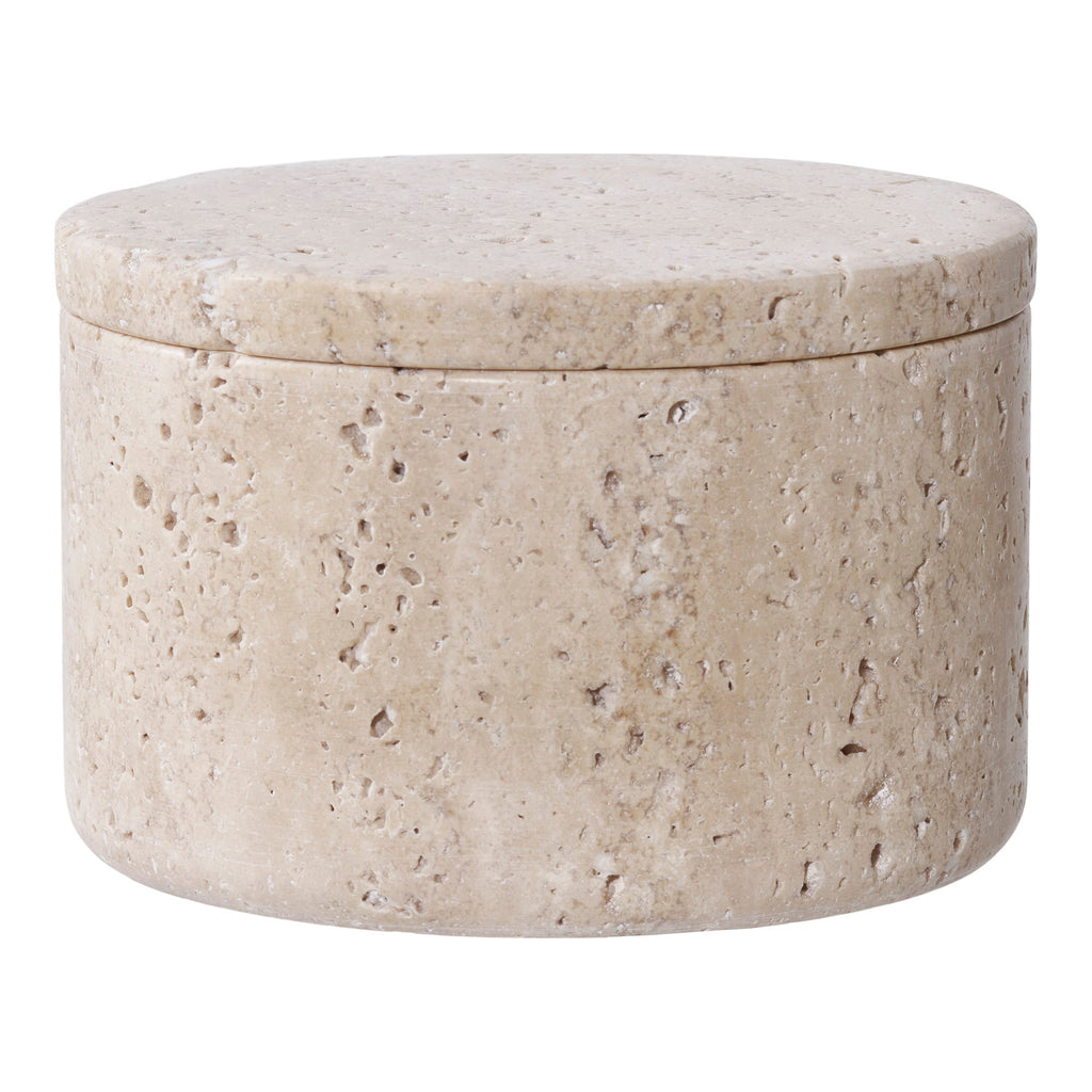 Voorraadpot - Travertin, naturel Ø10x6,5 cm