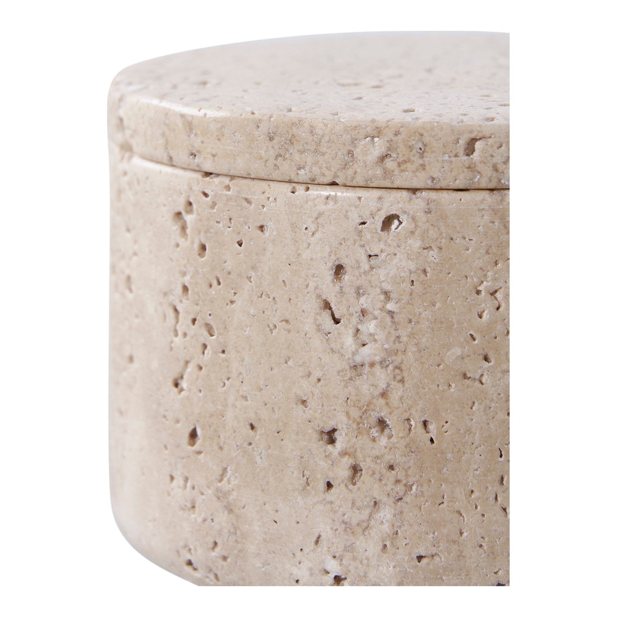 Voorraadpot - Travertin, naturel Ø10x6,5 cm