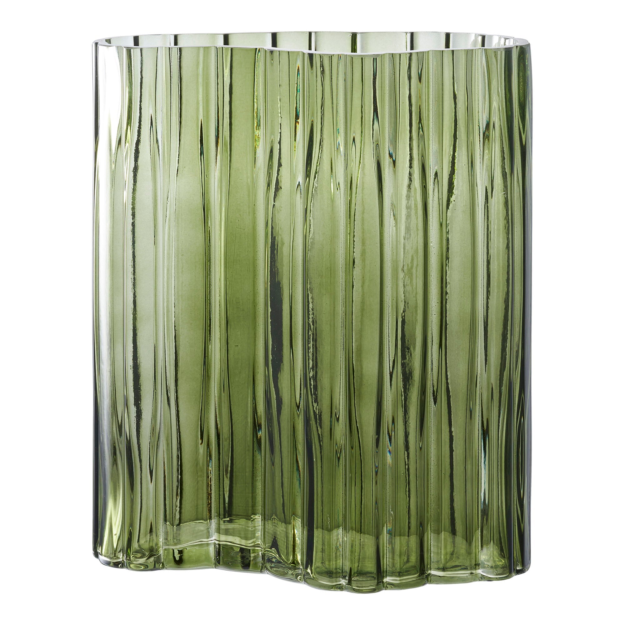 Vaas - Glas, gerookt groen 21x12x26,5 cm