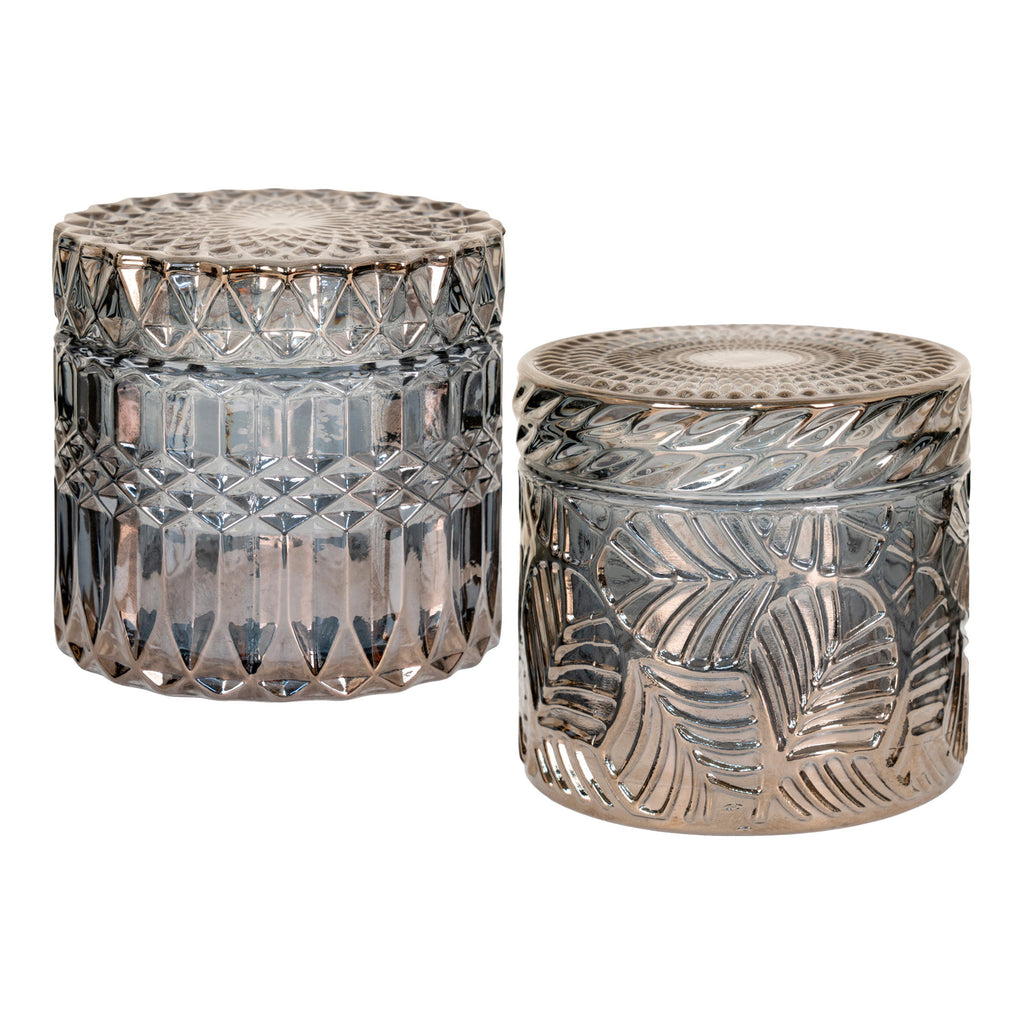 Potten - Glas, gerookte kleur (set van 2)