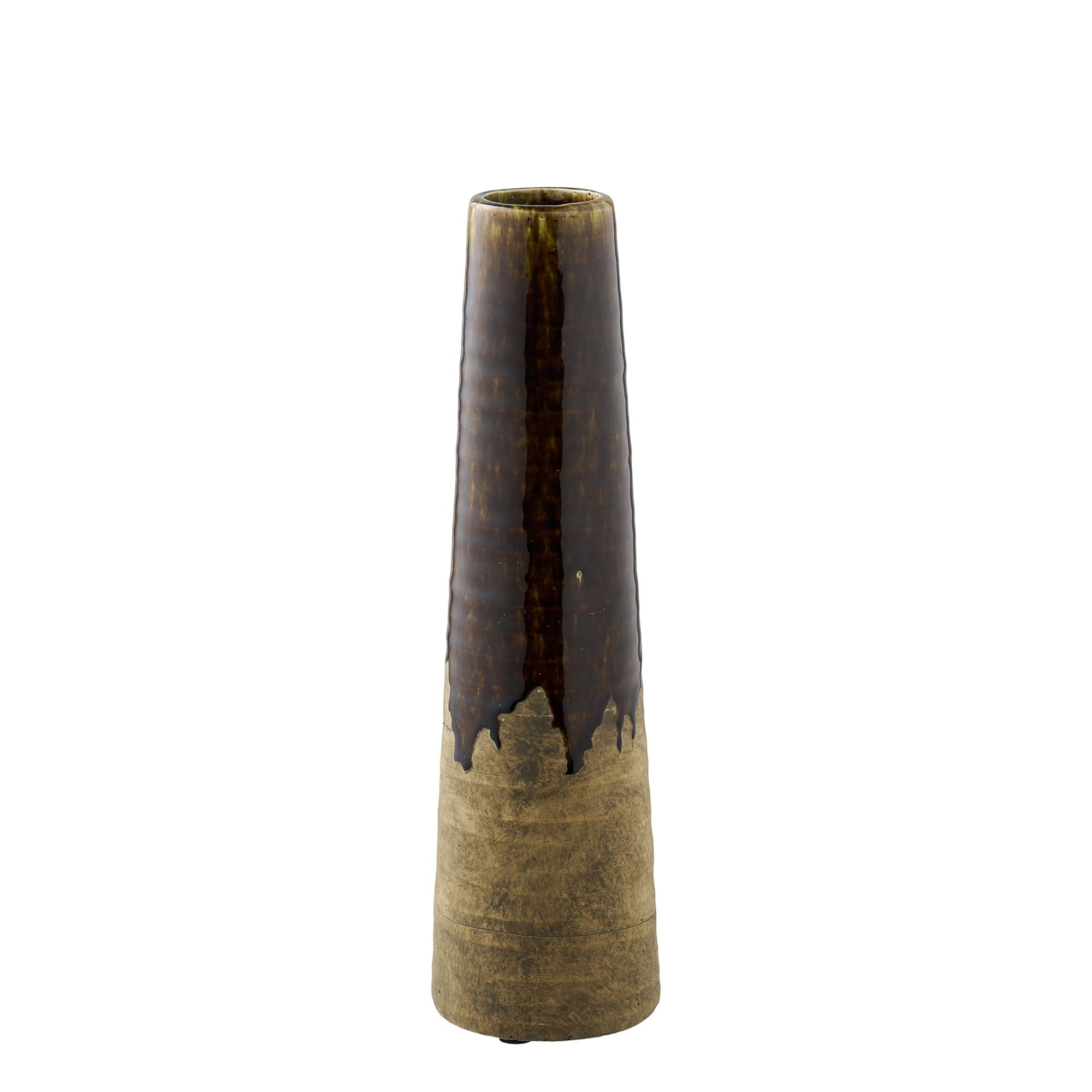 Vaas - Keramiek, bruin Ø11x39 cm