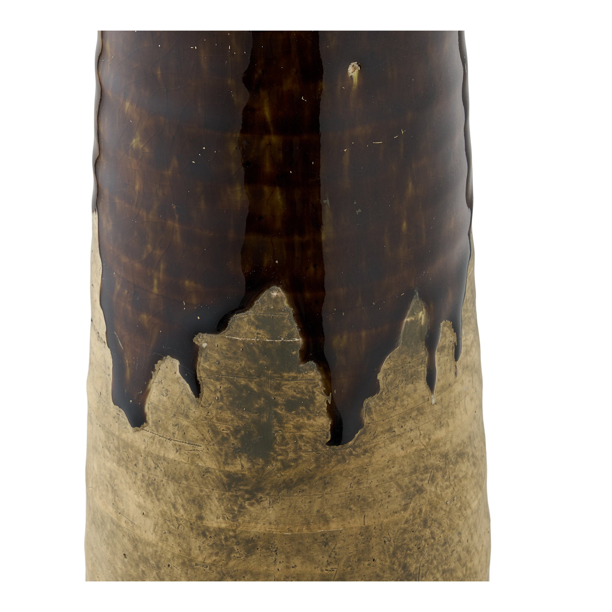Vaas - Keramiek, bruin Ø11x39 cm