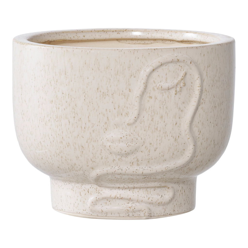 Bloempot - Bloempot, keramiek, beige Ø15x12 cm