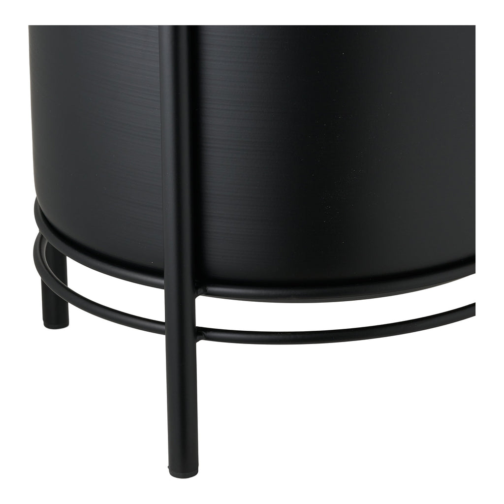 Bloempot - Bloempot, staal, zwart (set van 2)