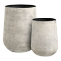Hou Decoratieve Pot - Metaal, antiek beige (set van 2)