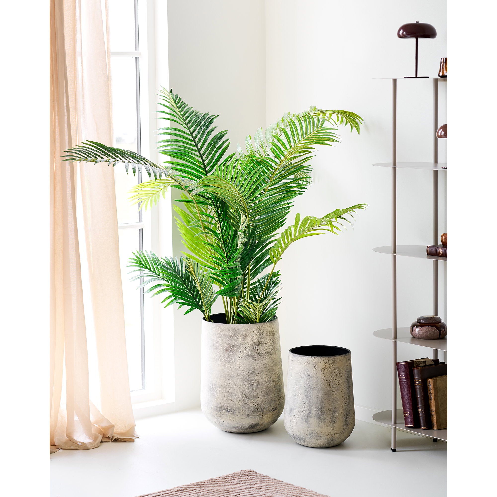 Hou Decoratieve Pot - Metaal, antiek beige (set van 2)