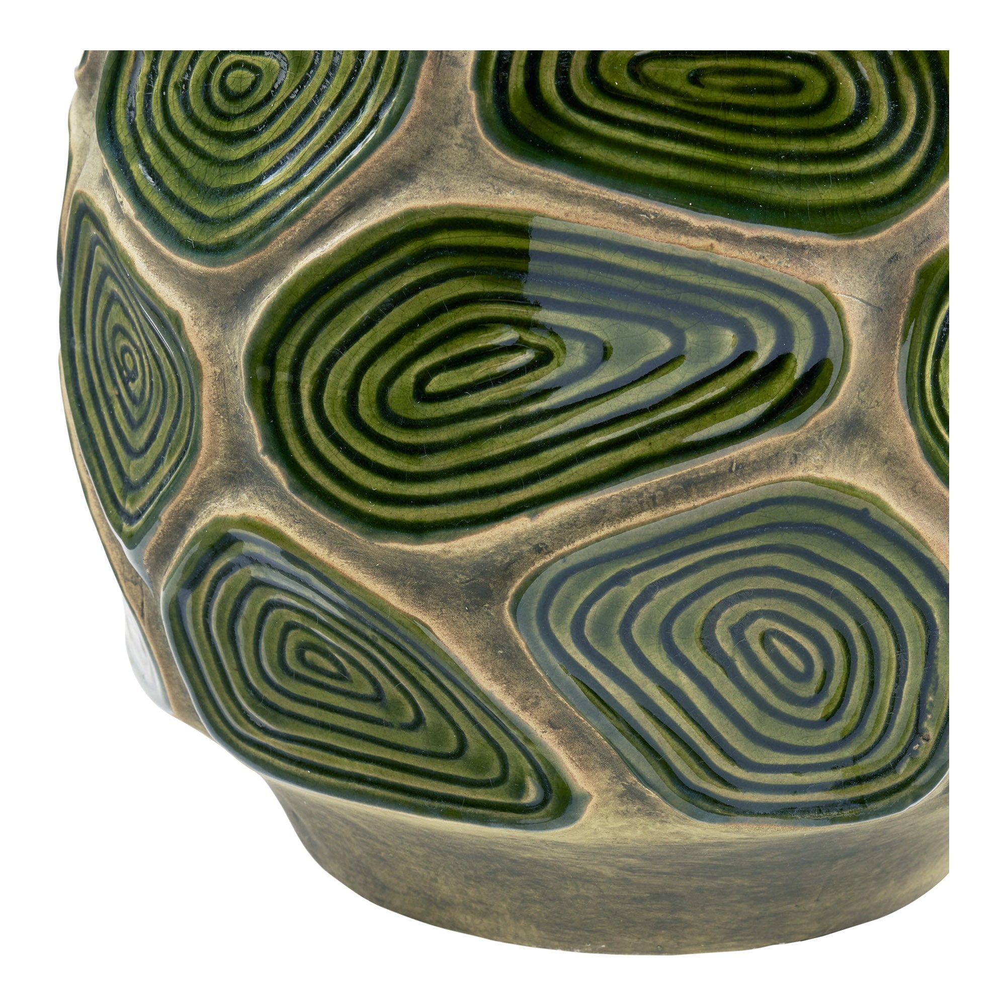 Bloempot - Bloempot, keramiek, donkergroen/bruin ø18x16 cm