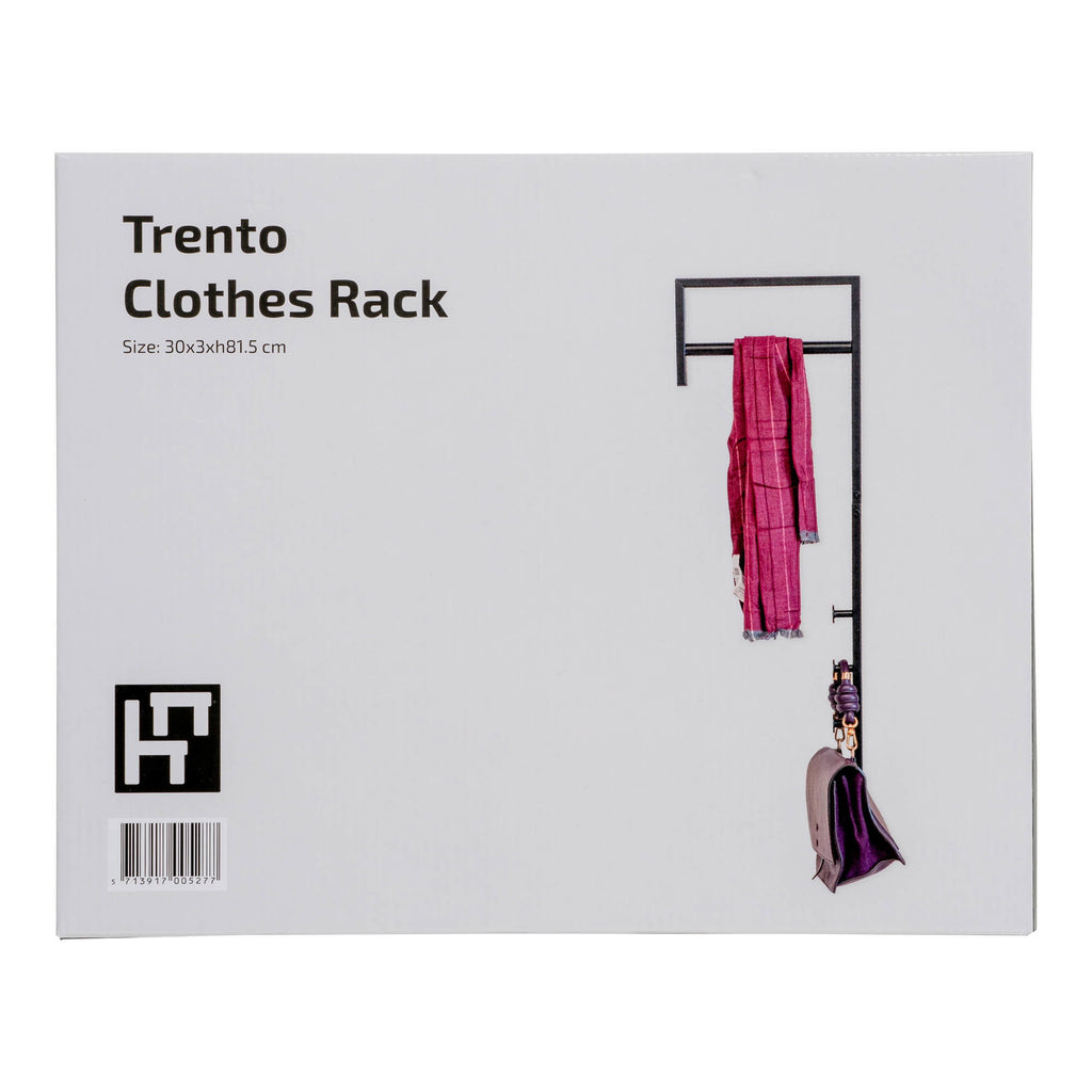 Trento Kledingrek - Kledingrek, metaal, zwart 3x30x82 cm