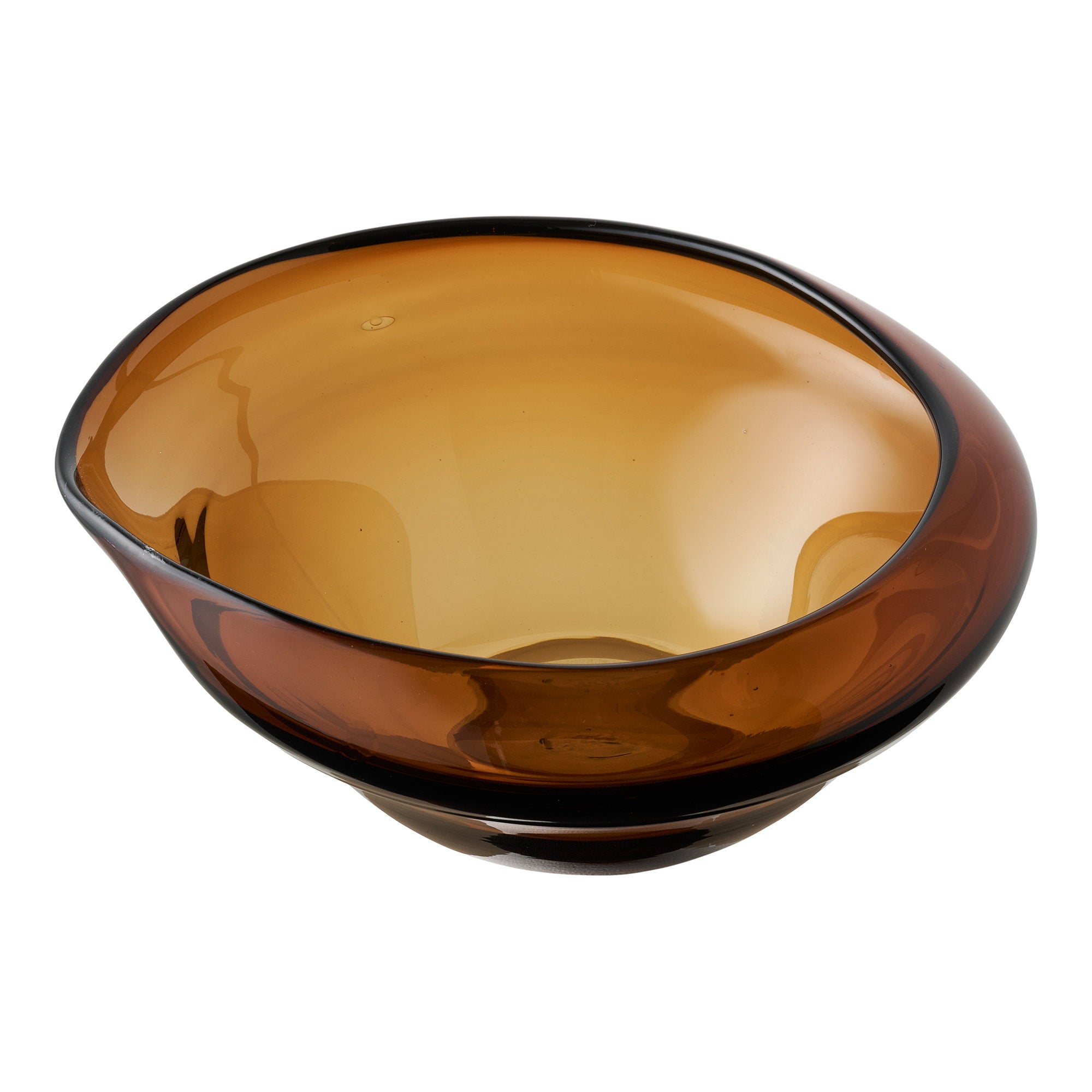Kom - Mondgeblazen glas, gerookt bruin 29x26x11 cm