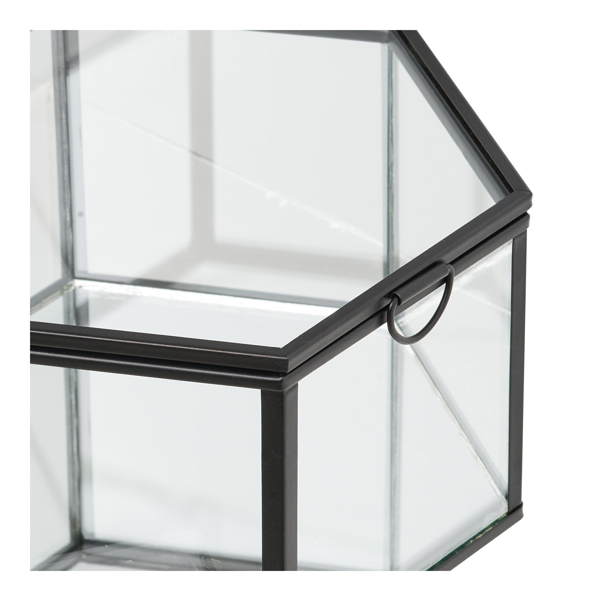 Torpe Opbergdozen - Glas/metaal, transparant/zwart (set van 2)