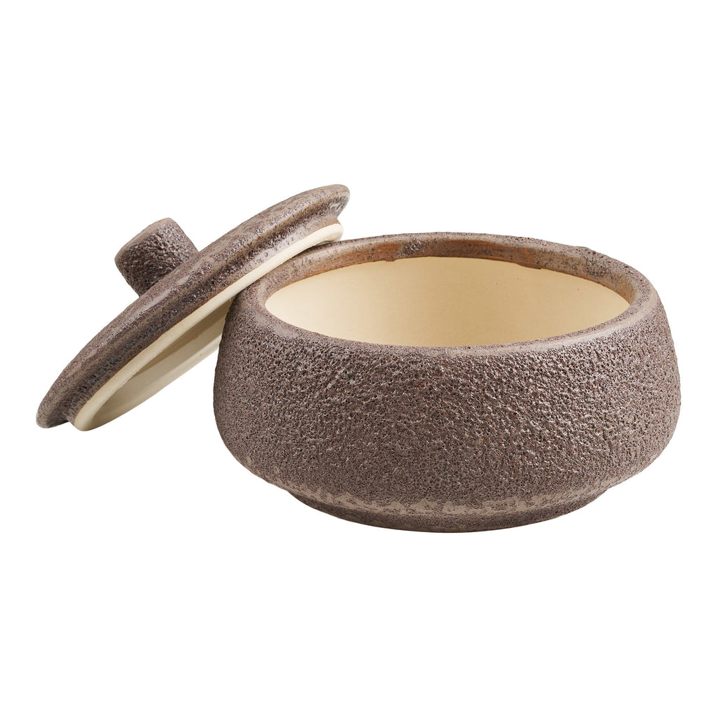 Pot - Pot, keramiek, bruin, ø15x9,5 cm