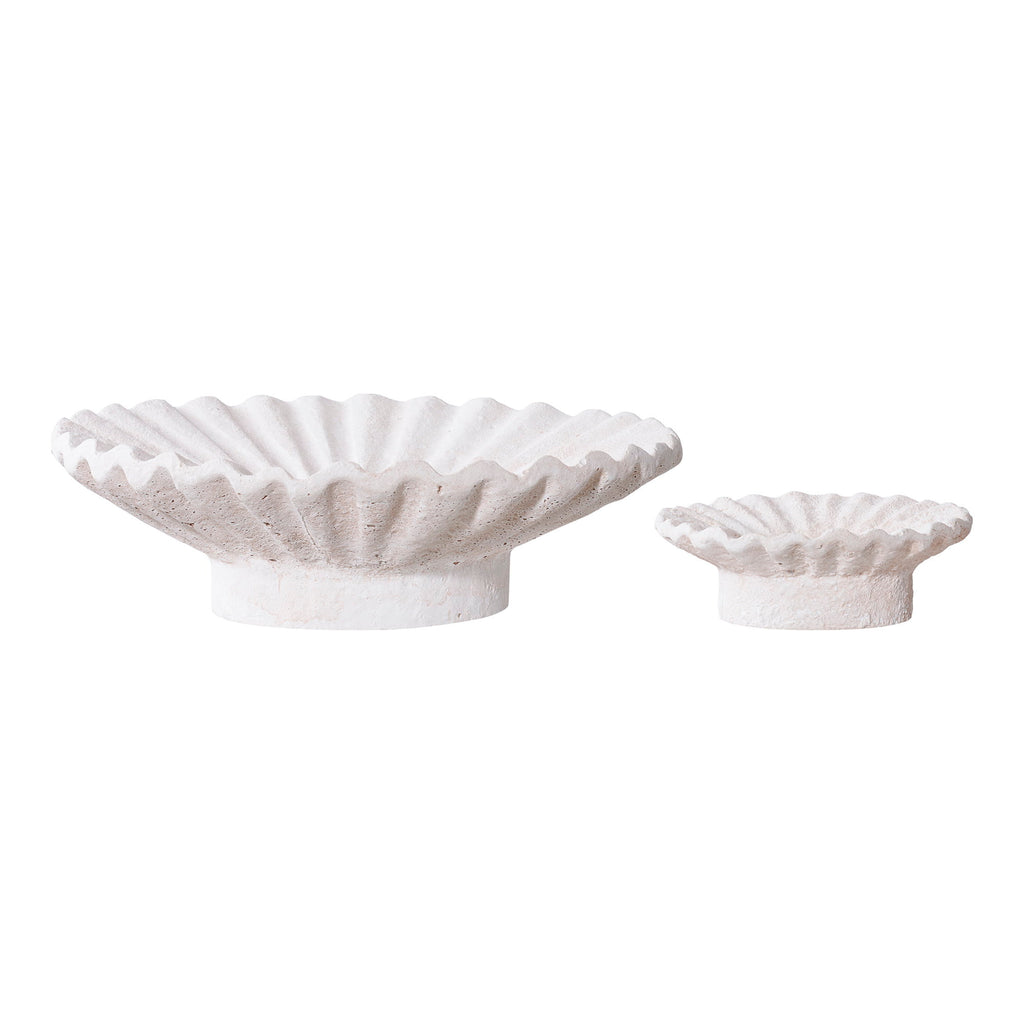Candle Houder - Kandelaar, cement, wit, set van 2