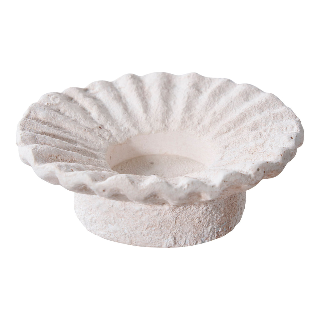 Candle Houder - Kandelaar, cement, wit, set van 2