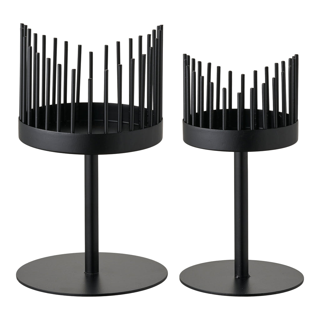 Kandelaar - Staal, zwart (set van 2)