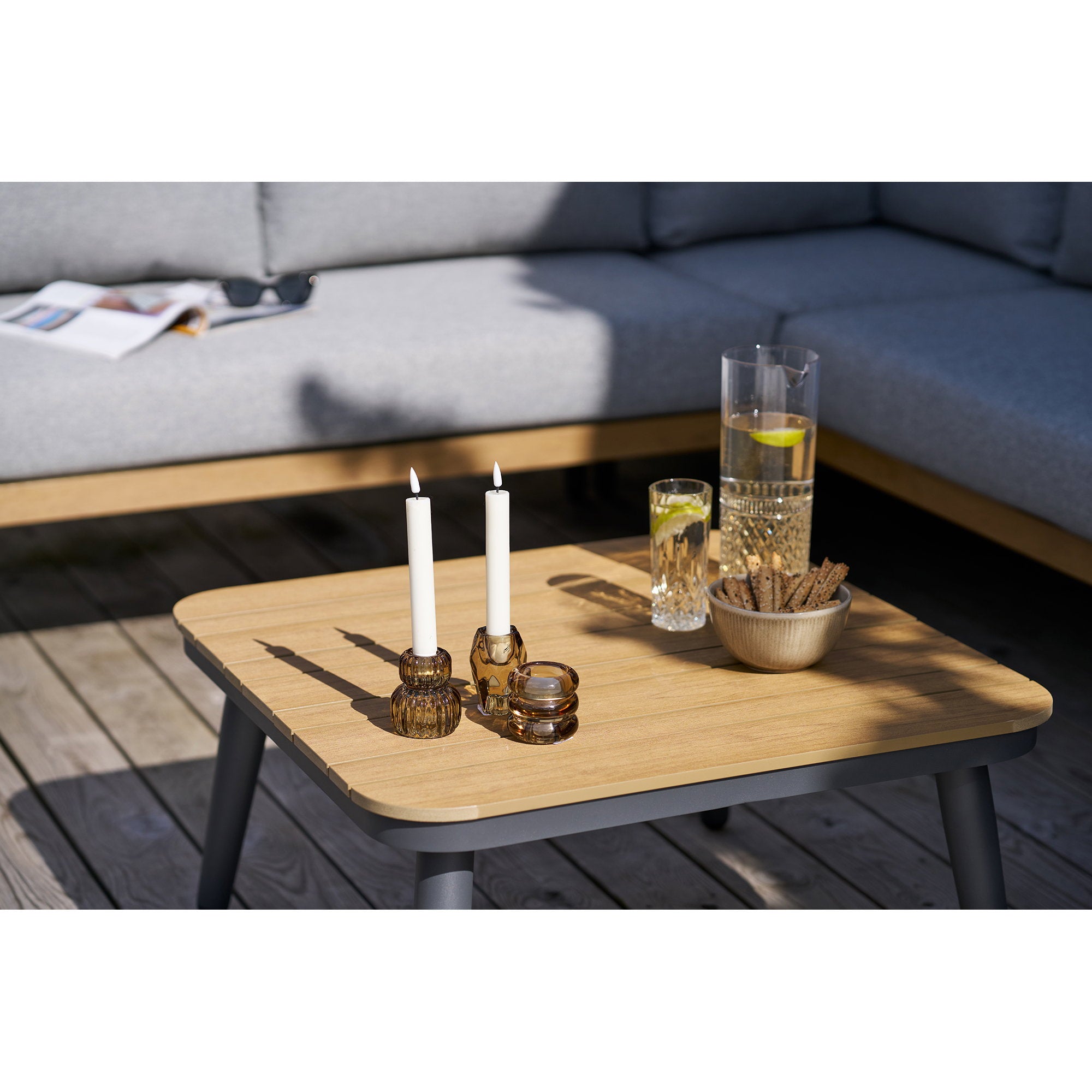 Kandelaar - Glas, gerookt bruin (set van 3)