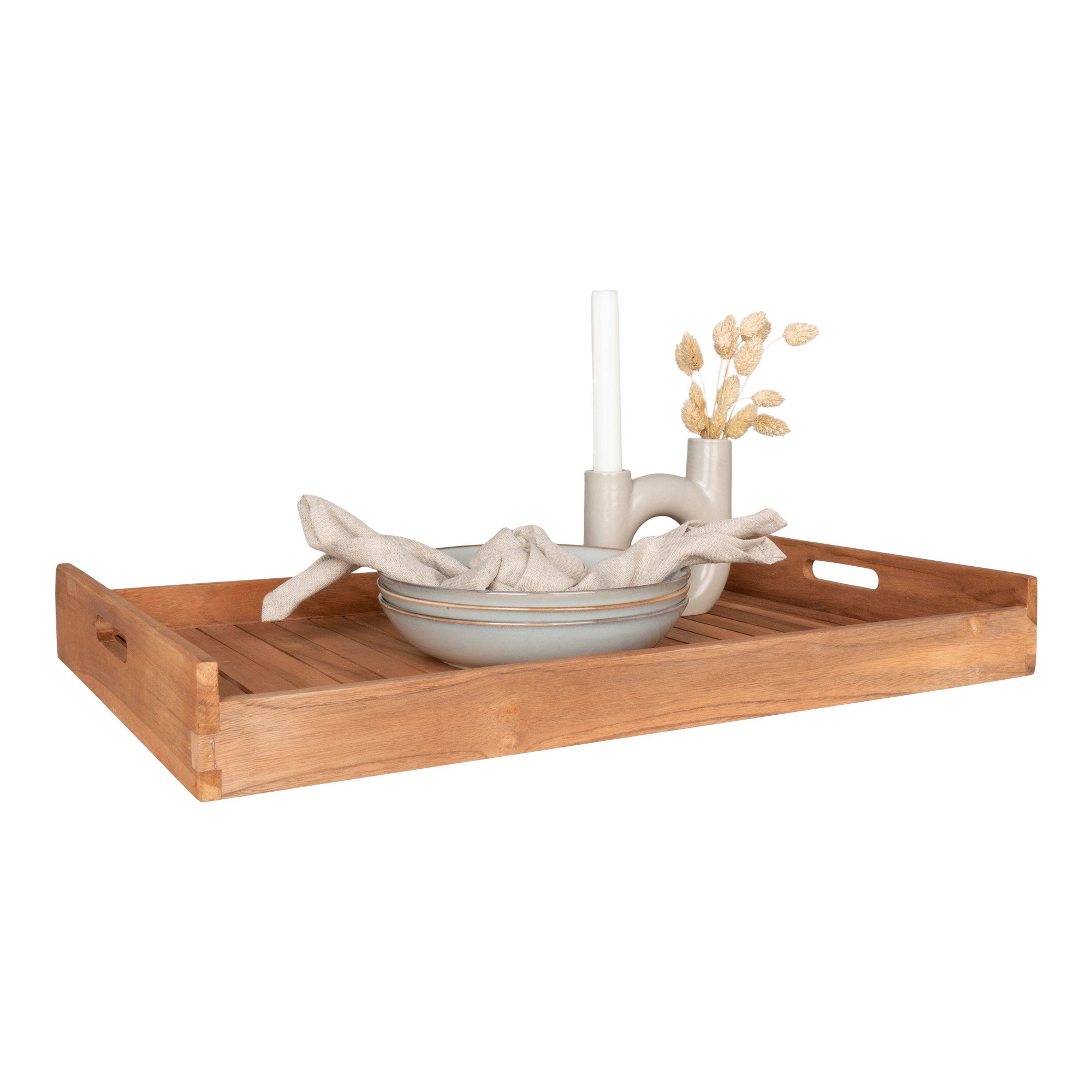 Faro Dienblad - Teakhout, naturel 58x38 cm