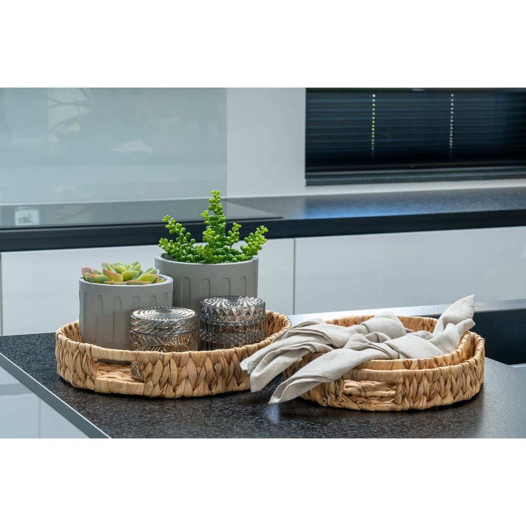 Estoril Dienbladen - Waterhyacint, naturel (set van 3)
