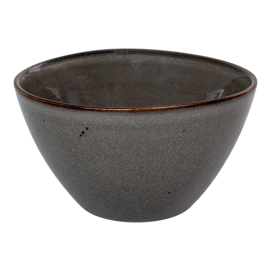 Selma Kom - Keramiek, grijs/bruin Ø15x9 cm (set van 4)